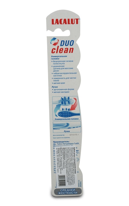LACALUT-Зубная щетка Lacalut Duo Clean средней жесткости-4010439210020