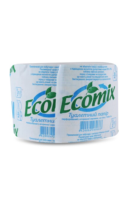 ECOMIX-Туалетний папір Ecomix з гильзою, 100 м-4820084260666