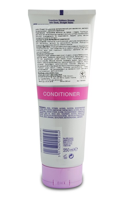 JOHN FRIEDA-Кондиціонер випрямляючий JOHN FRIEDA, 250 мл-5017634012564