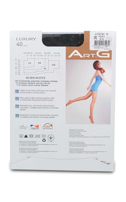 ART G-Колготки жіночі ArtG Luxury Nero 40 den, 2 (S), 1 шт-4820040171982