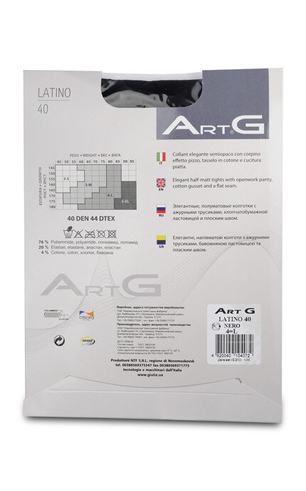 ART G-Колготки Art G Latino Nero 40 den, розмір 4-4820040104072