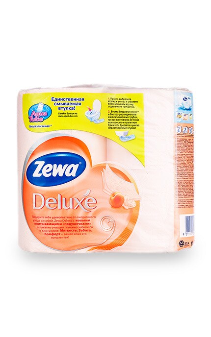 ZEWA-Туалетная бумага Zewa Deluxe Cashmere Peach с ароматом персика, 3 слоя, 4 рулона-9011111035769