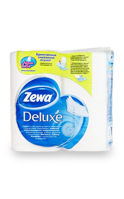 ZEWA-Туалетний папір Zewa Deluxe Delicate Care білий, 3 шари, 4 рулона-7322540313369