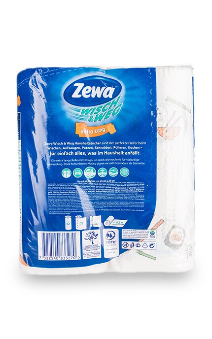 ZEWA-Паперові рушники Zewa Wisch Weg Design, 2 шари, 2 рулони-7322540973112