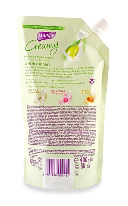 LUKSJA-Жидкое мыло Luksja Creamy Olive & Yoghurt-5900998000424