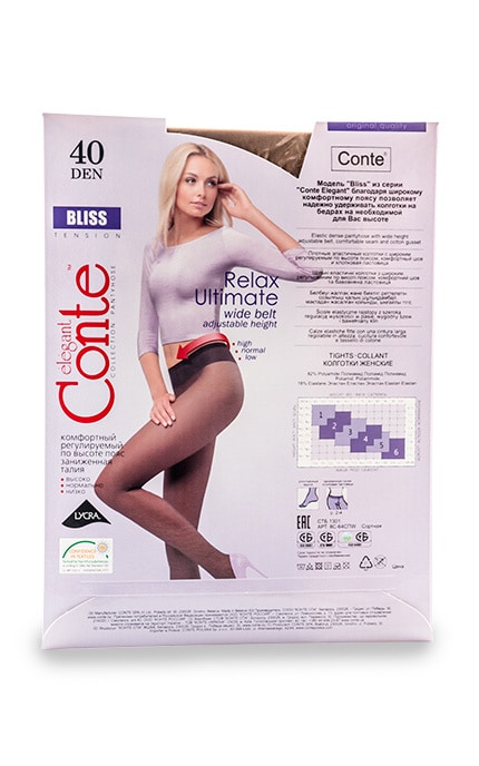 CONTE RELAX ULTIMATE-Колготки Conte Bliss Bronz 40 den, 2 (S)-4810226198971