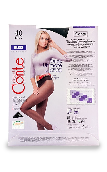 CONTE RELAX ULTIMATE-Колготки Conte Bliss Nero 40 den, 2 (S)-4810226199039