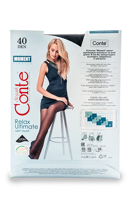 CONTE RELAX ULTIMATE-Колготки Conte Moment Nero 40 den, 2 (S)-4810226198834