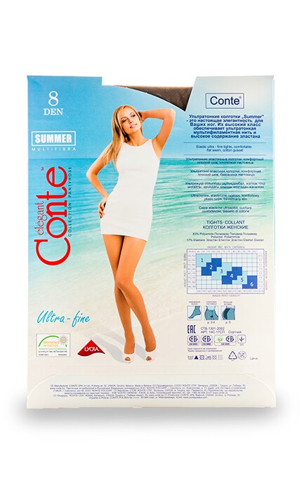 CONTE-Колготки Conte Summer Bronz 8 den 2 розмір-4810226047927