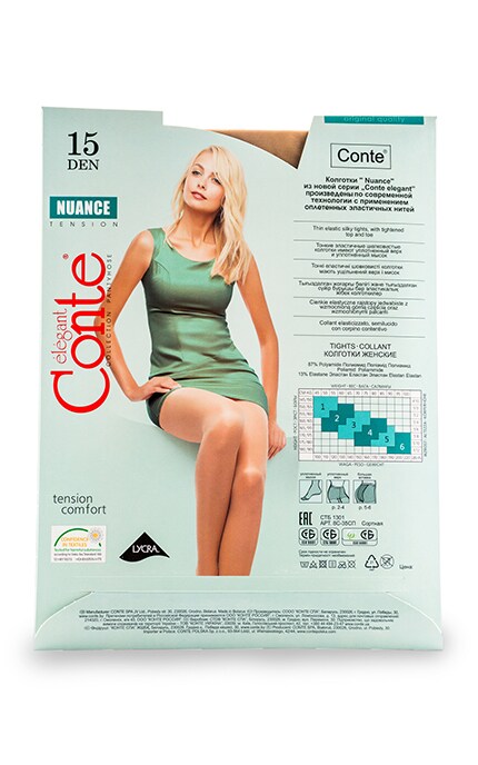 CONTE-Колготки Conte Nuance Beige 15 den 2 розмір-4810226132128