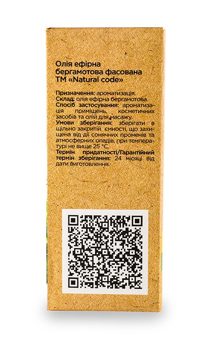 NATURAL CODE-Бергамотова ефірна олія Natural Code фасована-4820174890933