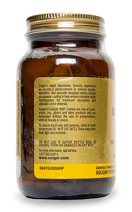SOLGAR VITAMIN_СОЛГАР-Біологічно-активна добавка Solgar Кальцій 600 з раковин устриць таблетки-2226860000000