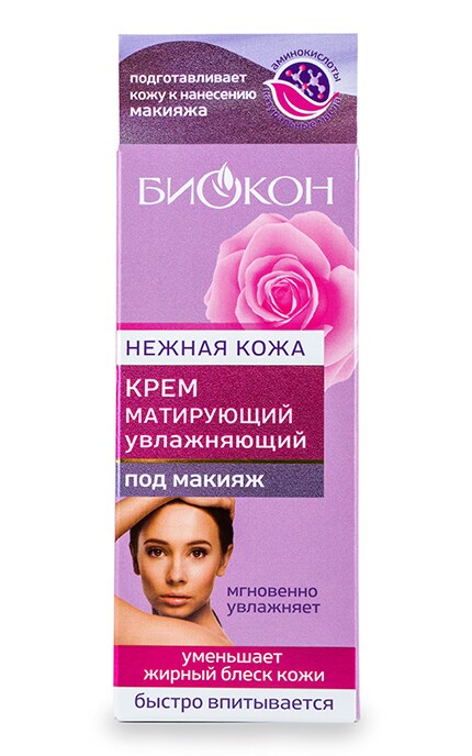 БИОКОН-Крем під макіяж Биокон Ніжна Шкіра матуючий зволожувальний-4820160034792