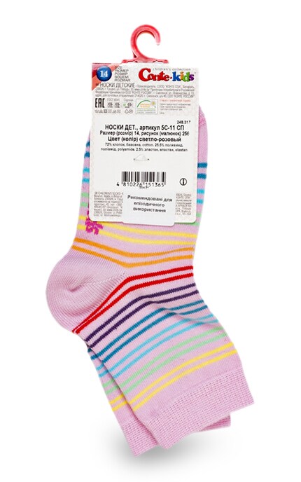 CONTE KIDS-Дитячі шкарпетки Conte-kids Tip-top колір світло-рожевий, малюнок 256, розмір 14-4810226151365