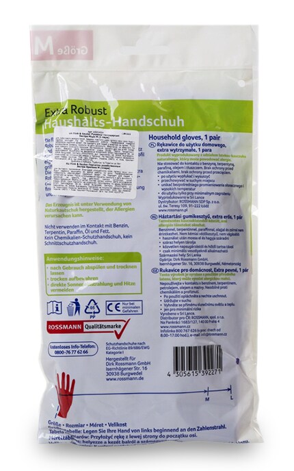 FLINK & SAUBER-Перчатки хозяйственные Flink&Sauber экстрапрочные размер М 1пара-4305615392271