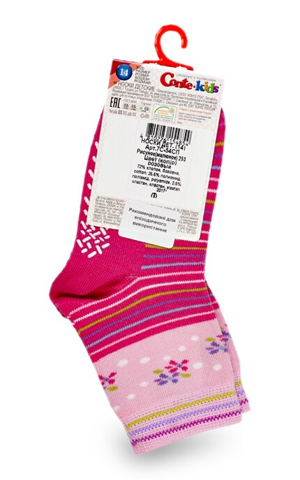 CONTE KIDS-Дитячі шкарпетки Conte-kids Tip-top колір рожевий, малюнок 253, розмір 14-4810226154854