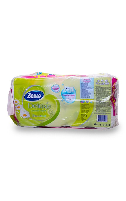 ZEWA-Туалетная бумага Zewa Deluxe Camomile Comfort с ароматом ромашки, 3 слоя, 16 рулонов-7322540201925