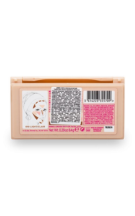 RIMMEL-Набор для контуринга лица Rimmel Insta, 010 - Light-3614223355709
