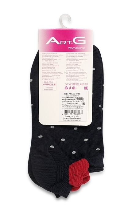 ART G-Носки женские Art G синего цвета в крапинку, с сердечками, р-р 23-25-4823102963167