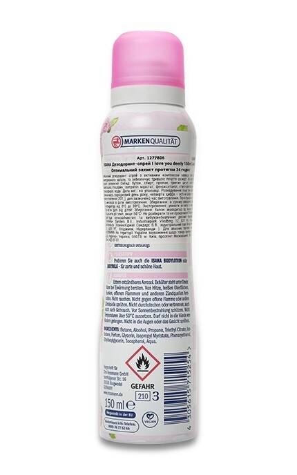 ISANA-Дезодорант-спрей Isana I love you deerly 24H Rossmann Для жінок-4305615715254