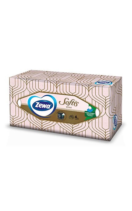 ZEWA-Серветки косметичні Zewa Softis, 4 шари, 80 шт.-7322540441574