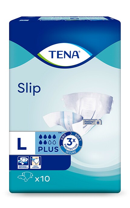 TENA-Подгузники для взрослых TENA Slip Plus, размер Large, 10 шт.-7322541118741
