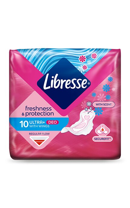 LIBRESSE-Гигиенические прокладки Libresse Ultra Deo, 10 шт.-7322540337938