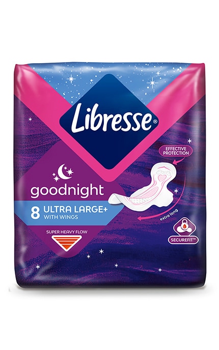 LIBRESSE-Гигиенические прокладки Libresse Ultra Goodnight Large ночные, 8 шт.-7322540960235