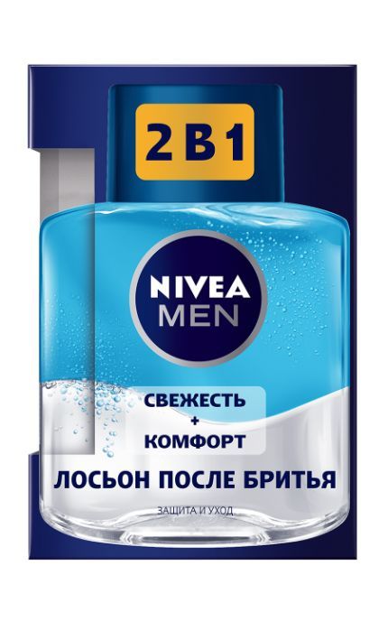 NIVEA-Лосьйон після гоління Nivea Men 100 мл 2в1 Захист і догляд: свіжість + комфорт-4005900361479
