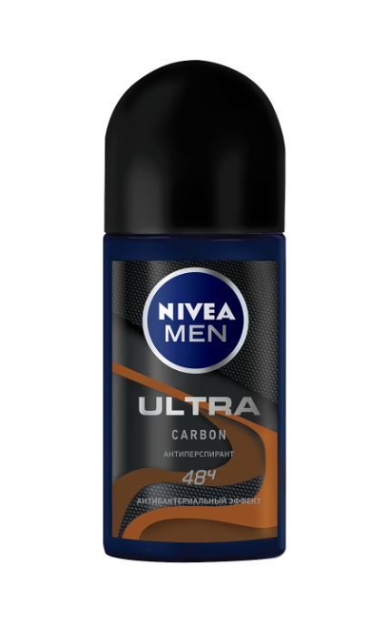 NIVEA-Дезодорант Nivea Men 50 мл ULTRA Carbon кульковий антиперспірант антибактеріальний ефект-4005900634290