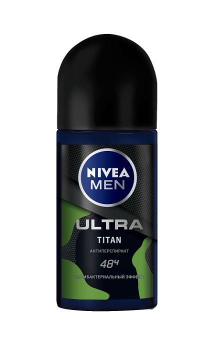 NIVEA-Дезодорант Nivea Men 50 мл ULTRA TITAN шариковый антиперспирант с антибактериальным эффектом-4005900747204