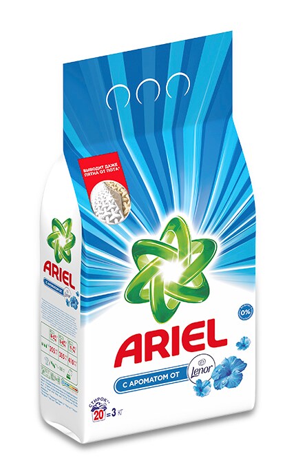 ARIEL-Стиральный порошок Ariel 2в1 Lenor Effect 3 кг Автомат-5413149601413