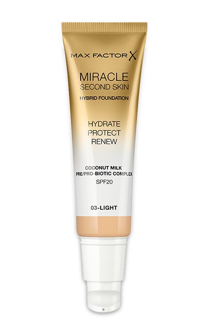 MAX FACTOR-MF MIRACLE SECOND SKIN тональная основа (03) Light 30 мл-3614229764765