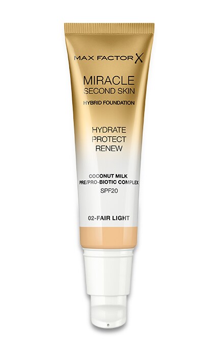 MAX FACTOR-MF MIRACLE SECOND SKIN тональна основа (02) Fair Light 30 мл-3614229764796