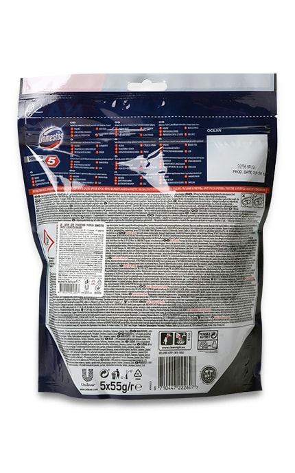 DOMESTOS-Блок для унитазов Domestos Power 5 Свежесть океана-8710447222607