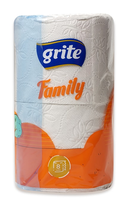GRITE-Туалетний папір Grite Family Decor тришаровий, 8 рулонів-4770023481013