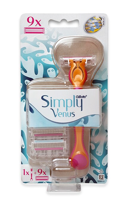 SIMPLY VENUS-Жіноча бритва Gillette Simply Venus 3 + 9 Змінних касет-7702018545964