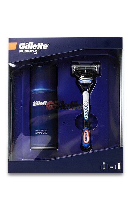 GILLETTE FUSION-Подарочный набор Gillette Fusion 5 Бритва + Сменная кассета + Гель для бритья UltraSensitive-7702018553419
