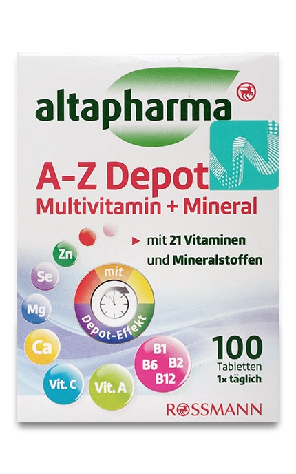 ALTAPHARMA-Дієтична добавка Rossmann Altapharma A-Z Мультивітаміни + мінерали, 100 таблеток -4305615619637
