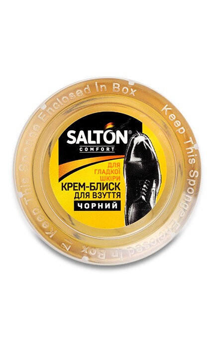 SALTON-Крем-блиск з аплікатором Salton для взуття із гладкої шкіри Чорний-4820184440517