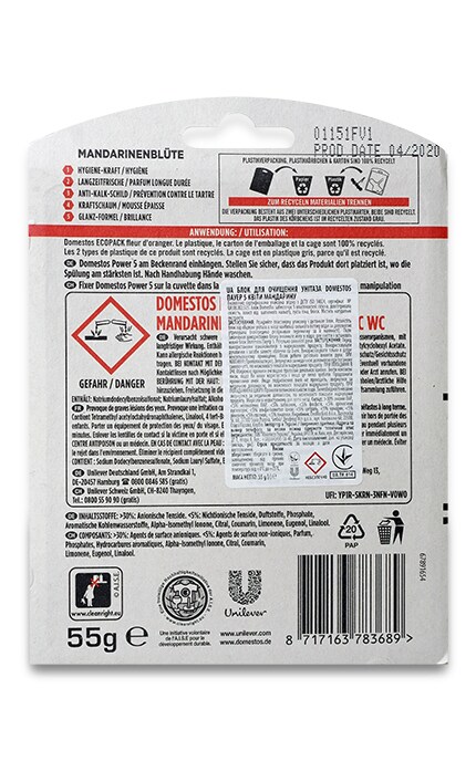 DOMESTOS-БЛОК Д/УНІТАЗУ КВІТИ МАНДАРИНУ-8717163783689
