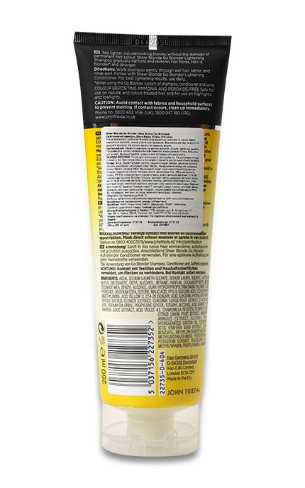 JOHN FRIEDA-Освітлюючий шампунь JOHN FRIEDA Стань світлішою, 250 мл-5037156227352