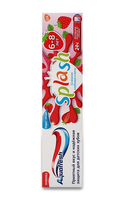 AQUAFRESH-З/П ДИТ. SPLASH ПОЛУНИЦЯ 6-8-5054563089823