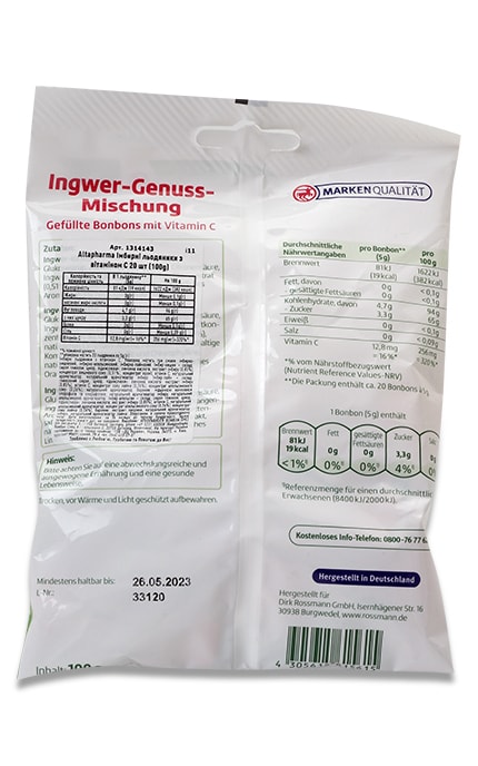 ALTAPHARMA-Леденцы с имбирем и витамином C Altapharma 100 г-4305615615615