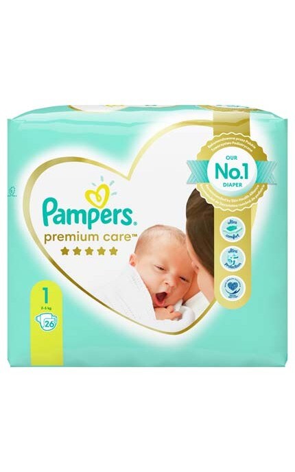 PAMPERS PREMIUM-Підгузки Pampers Premium Care Розмір 1 (2-5 кг) 26 шт.-8001841104614