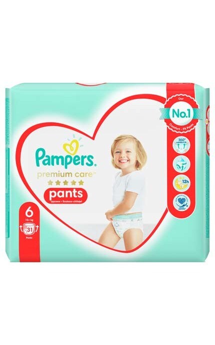PAMPERS PREMIUM-Підгузки-трусики Pampers Premium Care Pants 6 (Extra Large) 15+ кг 31 шт.-8001090759917