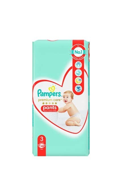 PAMPERS PREMIUM-Подгузники - трусики Pampers Premium Care Pants Размер 3 (Midi) 6-11 кг, 48 трусиков-8001090759795