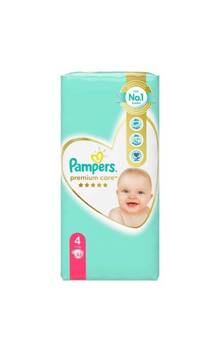 PAMPERS PREMIUM-Подгузники Pampers Premium Care Размер 4 (Maxi), 9-14 кг, 52 подгузника-4015400278818