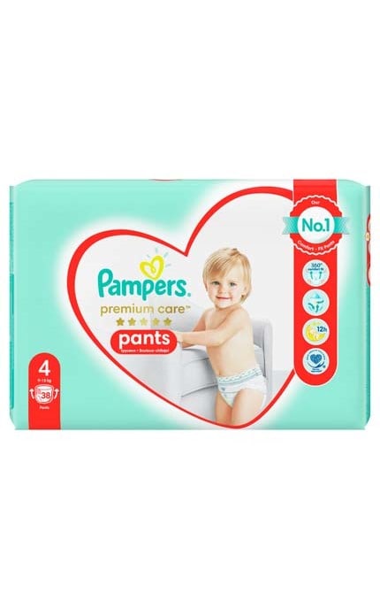 PAMPERS PREMIUM-Подгузники - трусики Pampers Premium Care Pants Размер 4 Maxi 9-15 кг 38 шт-8001090759832