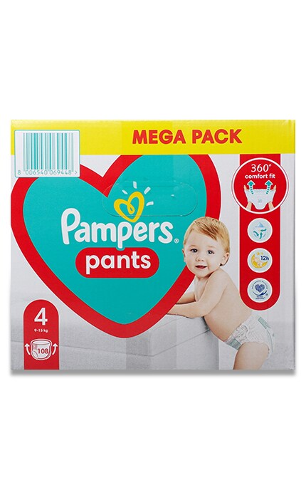 PAMPERS PANTS-Подгузники - трусики Pampers Pants Размер 4 (9-15 кг), 108 шт-8006540069448